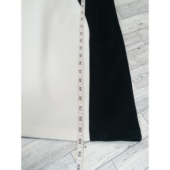 Women's Ronni Nicole White Black Blue Colorblock Sheath Dress Formal Work Size 8 - Picture 5 of 5